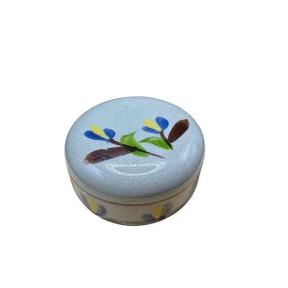 Vintage Floral Pattern Salt Glaze Japan Stoneware Covered Dish - Picture 2 of 6
